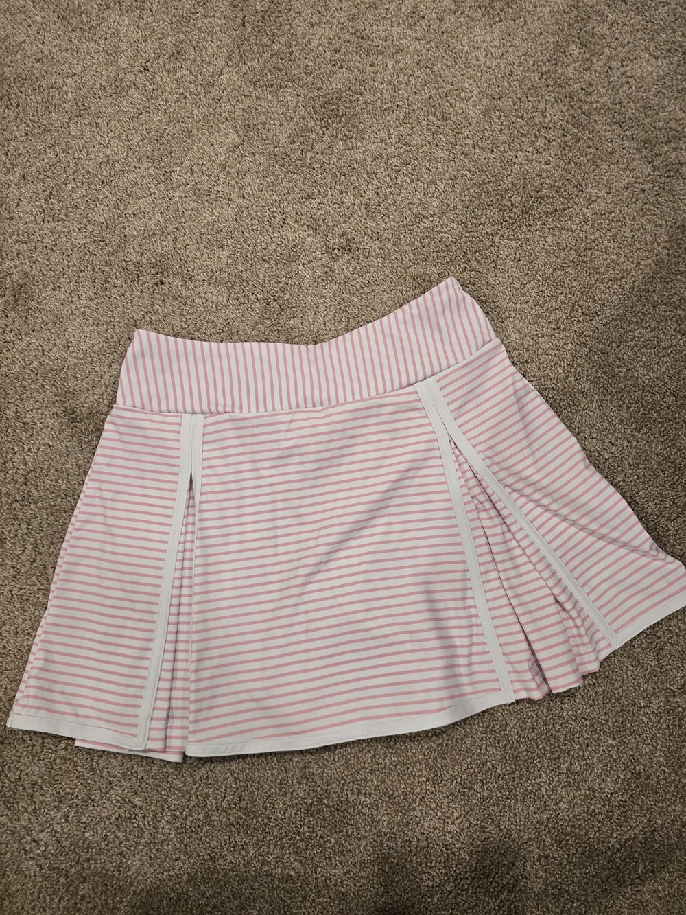 Addison Bay Gardenia Skort - White/Pink Striped Size Small